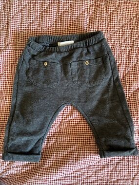 Zara 1-3 months Knit Jogger Pants in Charcoal Gray